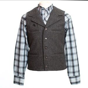 Wyoming Traders Buckaroo Wool Vest Small Gray